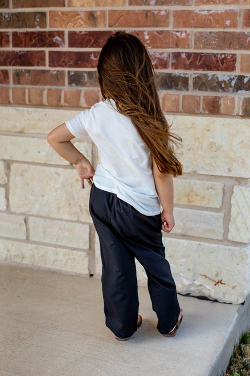 GIRLS WIDE LEG PULL ON PANTS