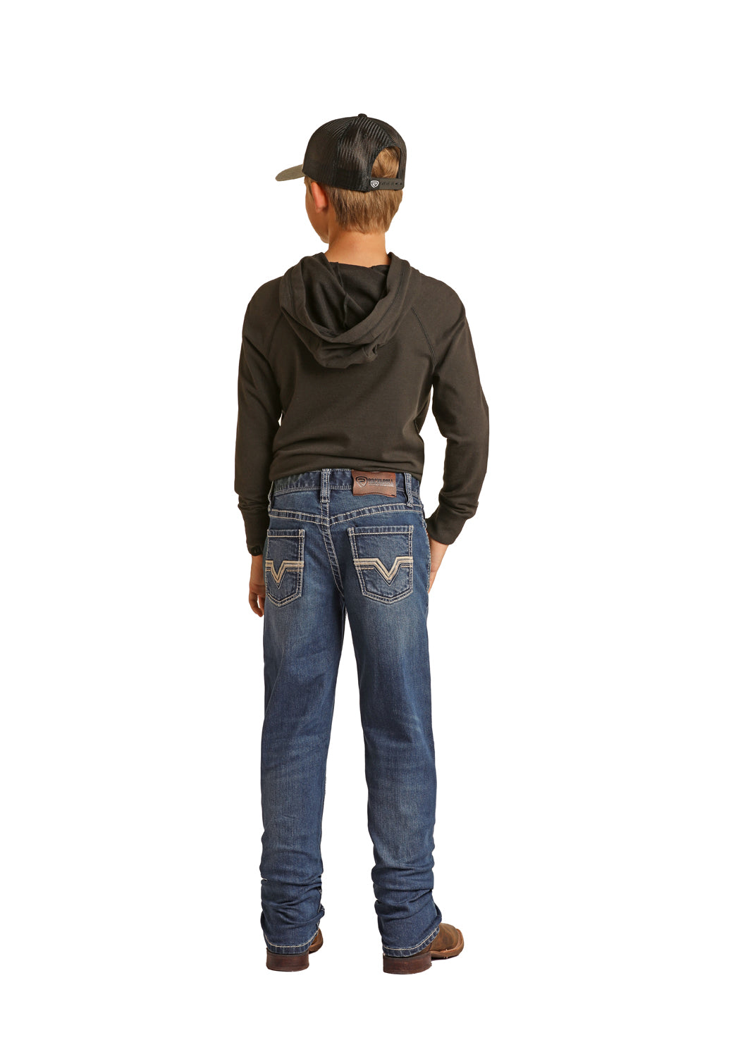 ROCK & ROLL BOYS ROPE STITCH LEATHER REVOLVER JEAN