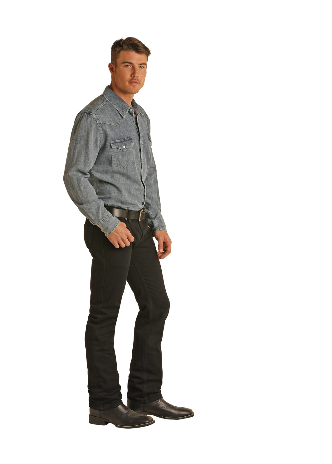 ROCK & ROLL BLACK REVOLVER SLIM STRAIGHT LEG JEAN