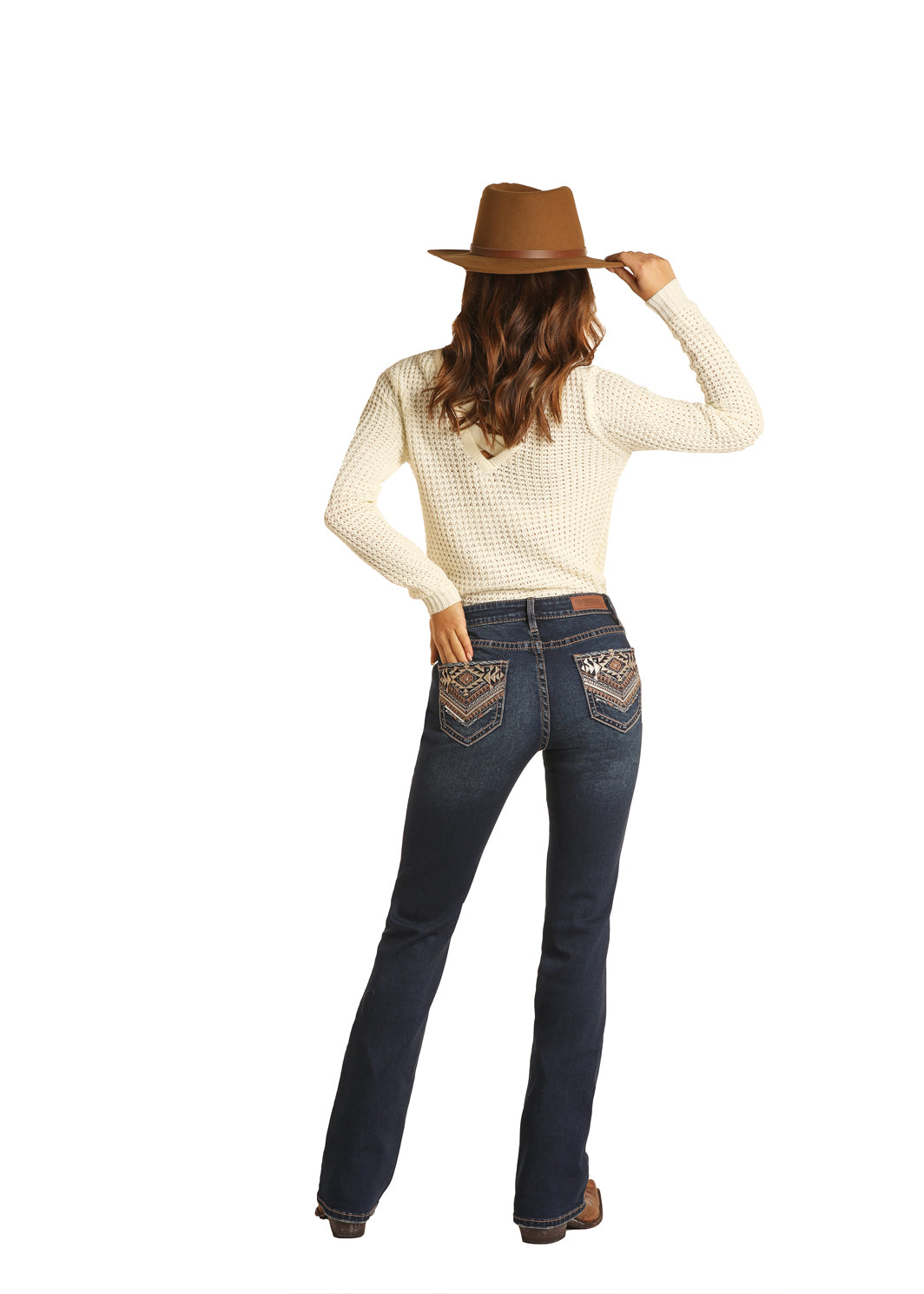 ROCK & ROLL DARK VINTAGE MID RISE BOOT CUT JEAN