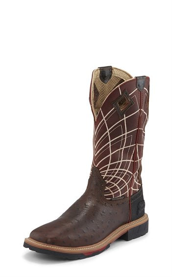 JUSTIN RUST OSTRICH PRINT WATERPROOF WORK BOOT