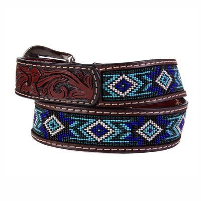 Twisted X Blue Beaded Belt