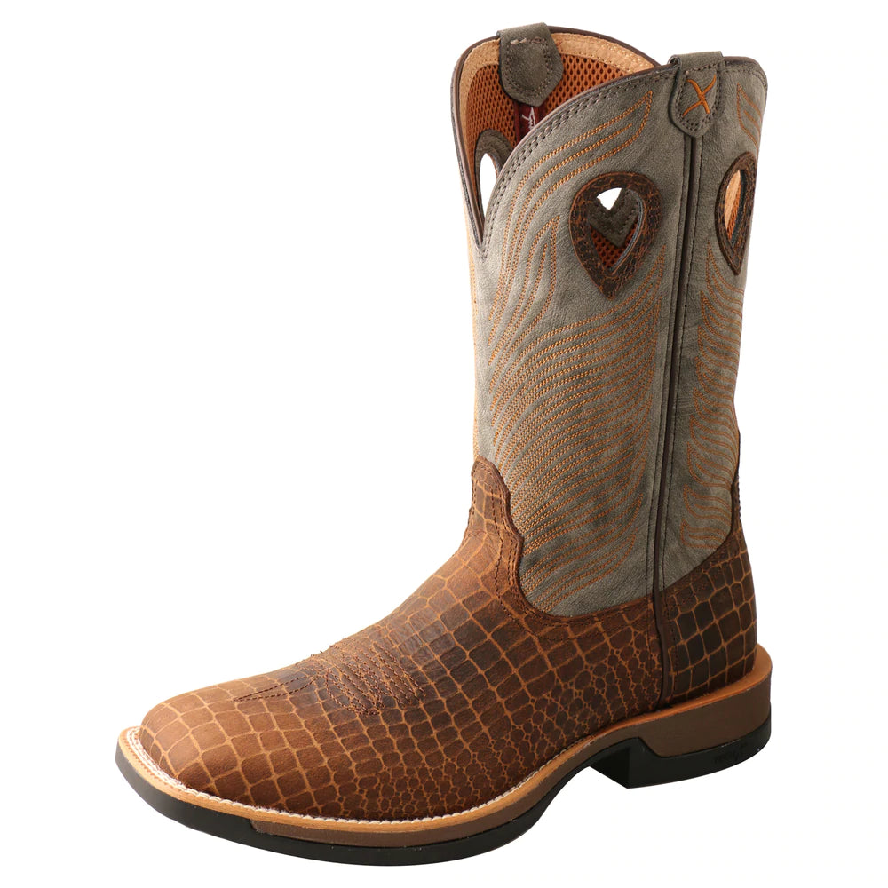 TWISTED X BROWN GATOR PRINT WORK BOOT