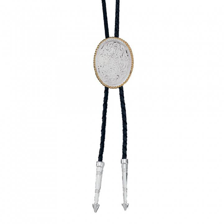 Montana Silversmiths Silver Oval Bolo Tie
