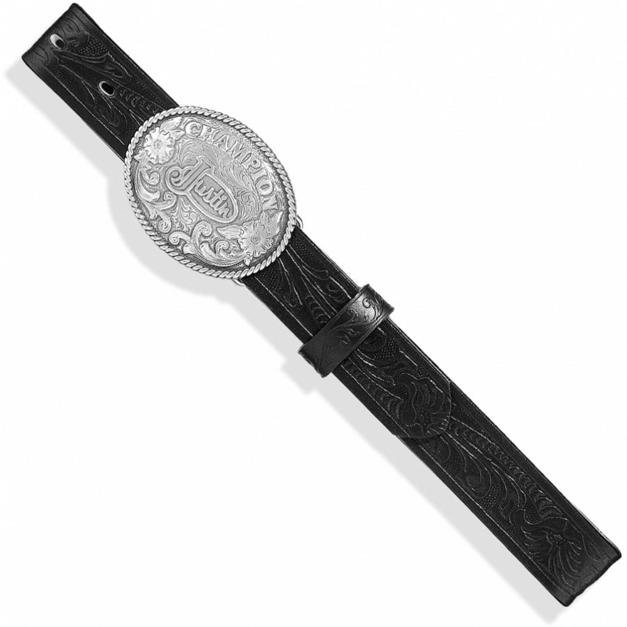 Justin Champion Tooled Black Belt