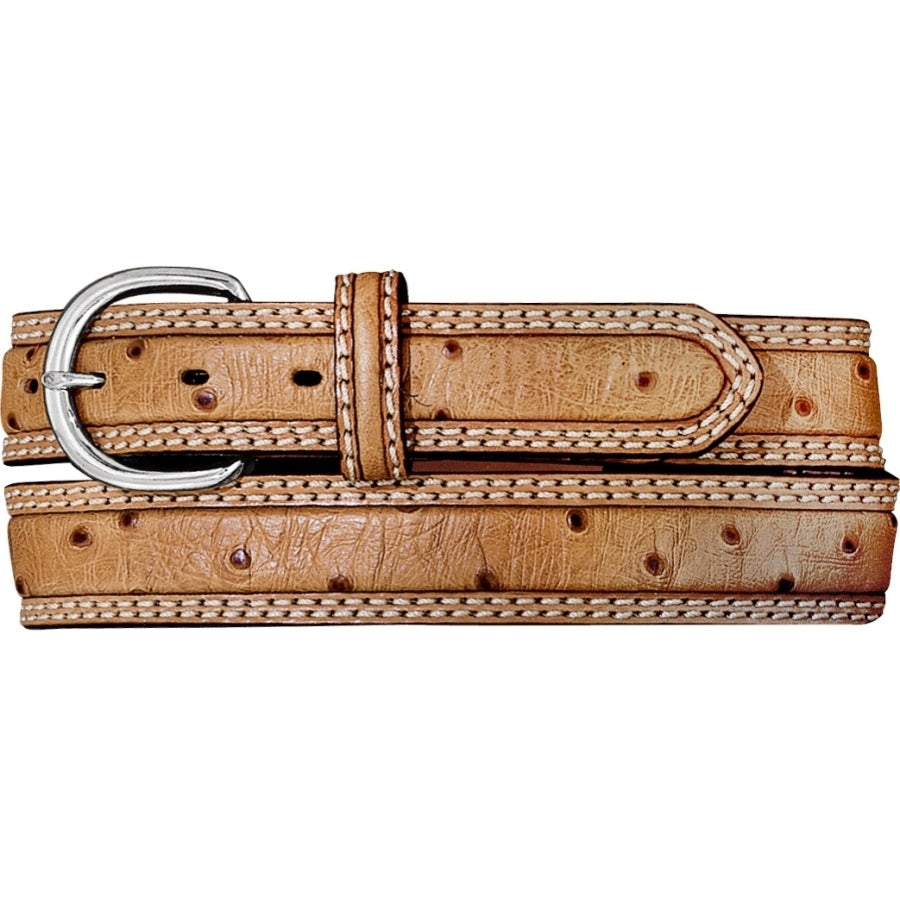 Tony Lama Ostrich Double Stitch Stockman Belt