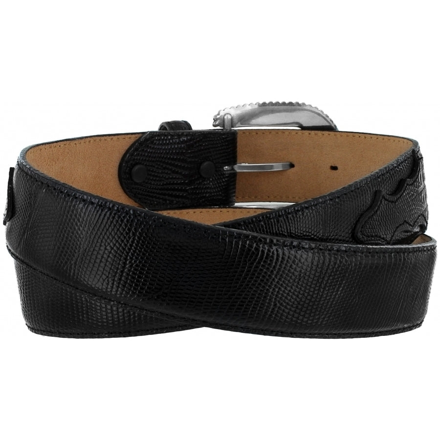 Tony Lama Men's Black Lizard Belt