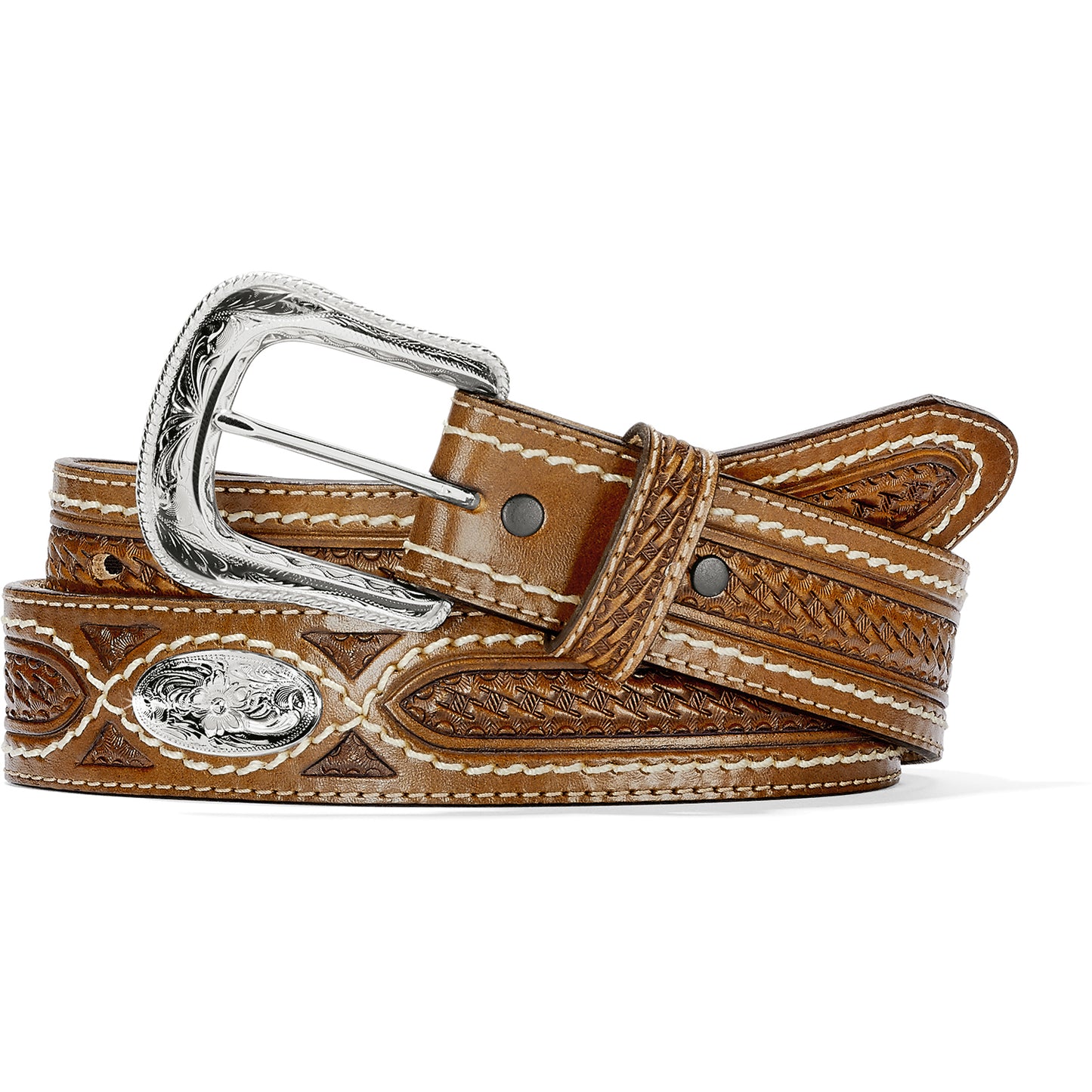 Justin Men's Dark Brown Cross Ridge Belt