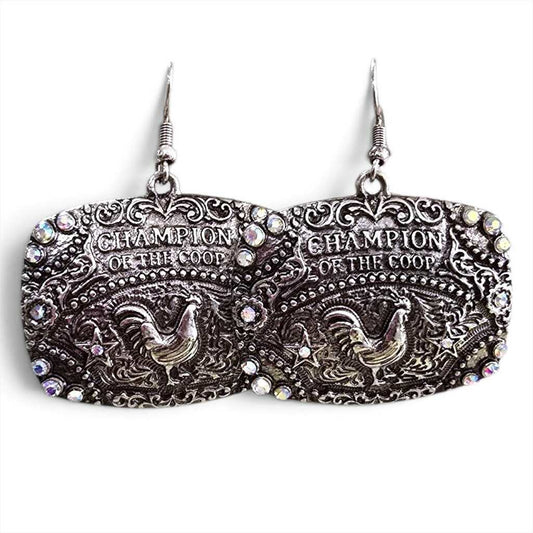 Rooster Buckle Earrings