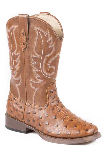 Roper Kid's Tan Ostrich Boot