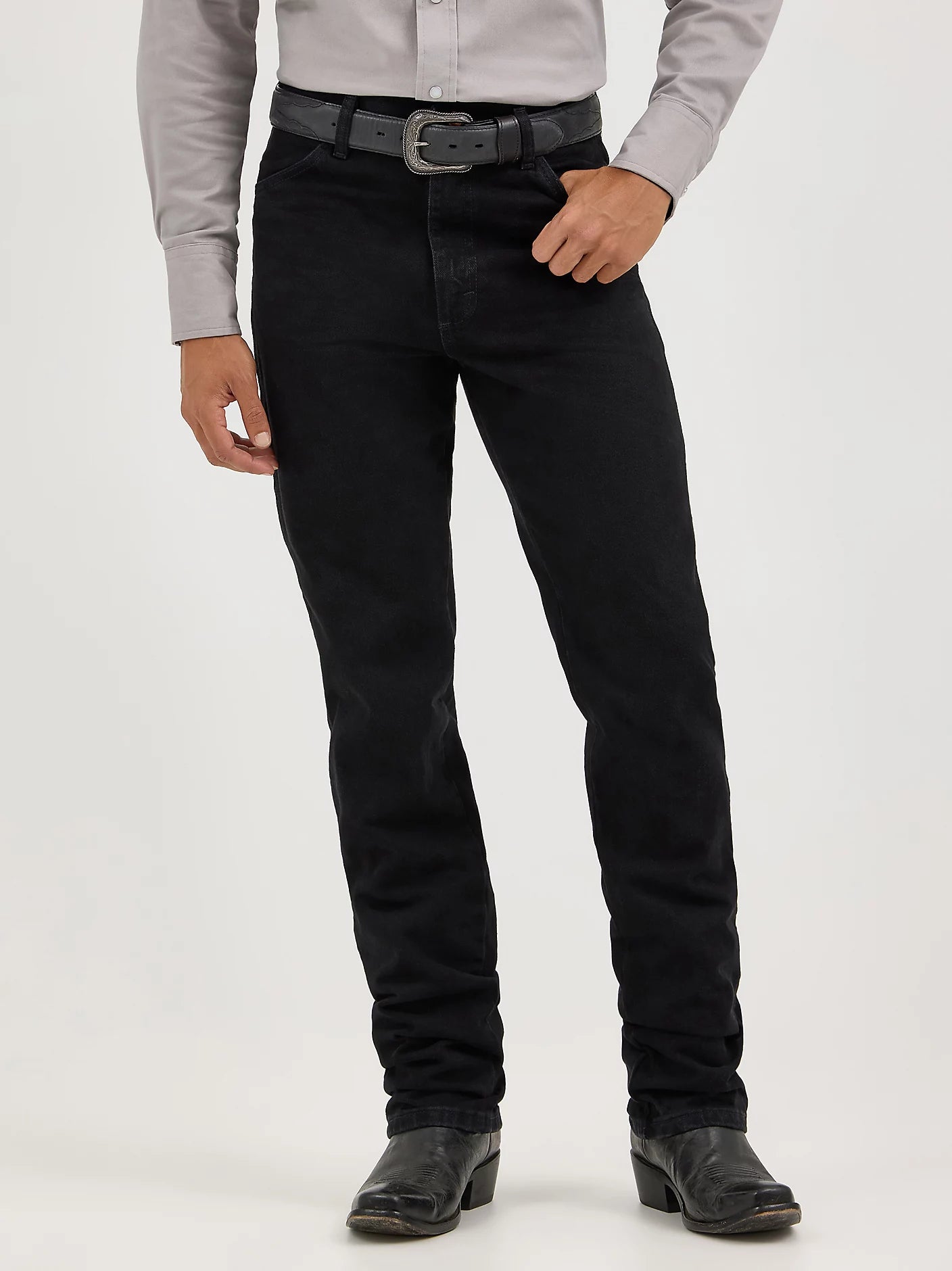 Wrangler Men's Black Cowboy Cut Slim Fit Jean