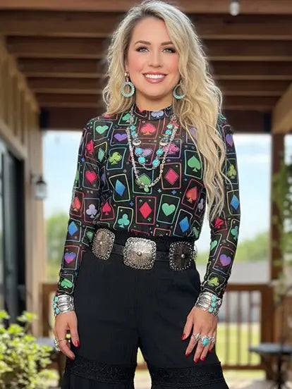 Western Ranch Vintage Sheer Card Top