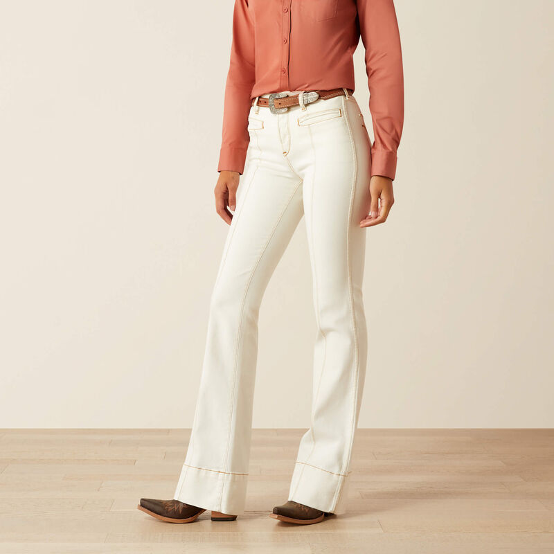 Ariat Larissa High Rise Ecru Slim Trouser
