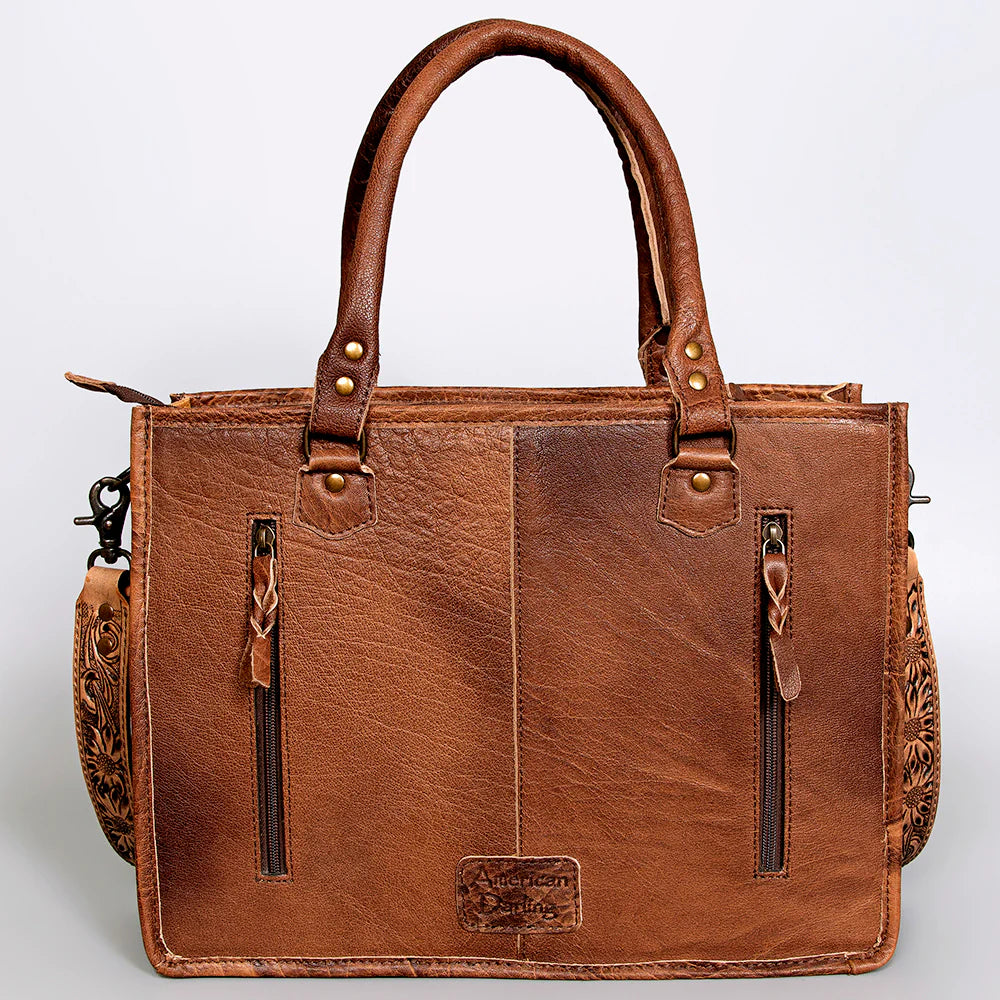 Betsy Tooled Leather Cowhide Crossbody Tote