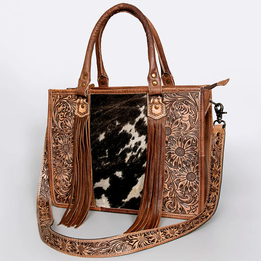 Betsy Tooled Leather Cowhide Crossbody Tote