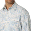 Wrangler Mens Retro Blue & White Premium Long Sleeve Shirt