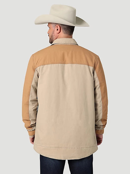 WRANGLER VINTAGE KHAKI MIXED CANVAS CHORE JACKET