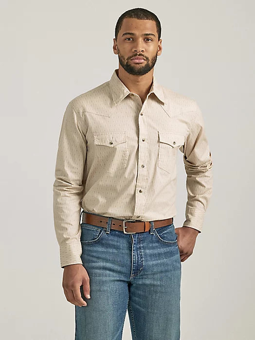 WRANGLER 20X COMPETITION SANDY CHAIN LONG SLEEVE SNAP SHIRT