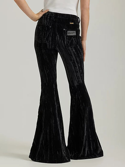 WRANGLER RETRO BLACK VELVET HIGH RISE TRUMPET FLARE JEAN