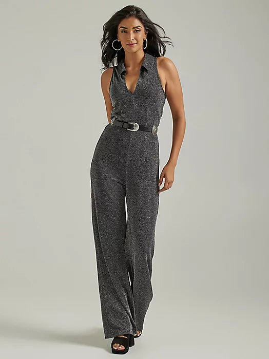 WRANGLER RETRO SHIMMER SILVER PARTY JUMPSUIT