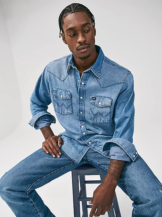 WRANGLER VINTAGE-INSPIRED WESTERN SNAP WORKSHIRT