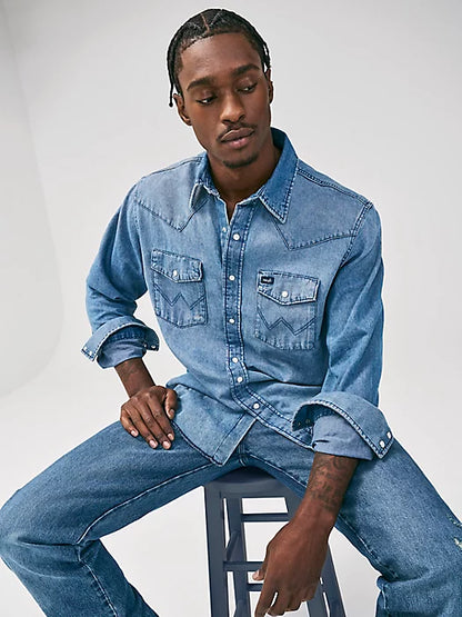 WRANGLER VINTAGE-INSPIRED WESTERN SNAP WORKSHIRT