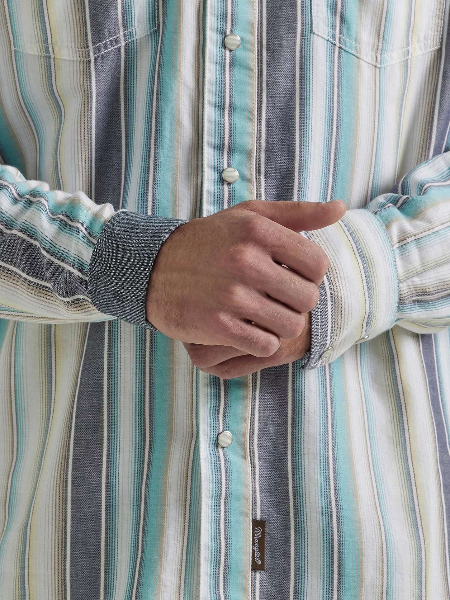 WRANGLER RETRO SEAFOAM SNAP PRINT SHIRT