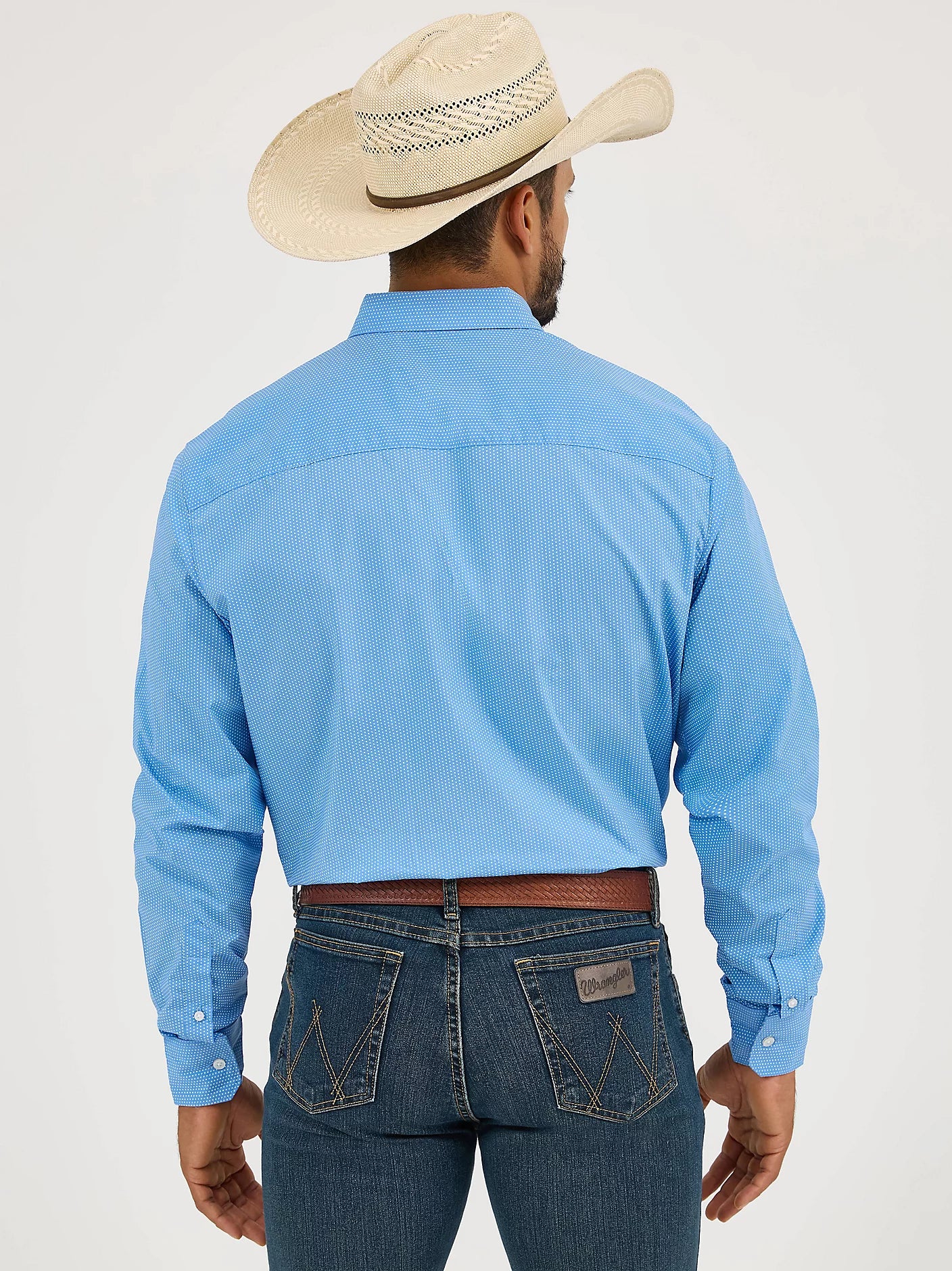 Wrangler Cody Johnson Blue Dot One Pocket Button Down Shirt