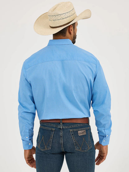 Wrangler Cody Johnson Blue Dot One Pocket Button Down Shirt