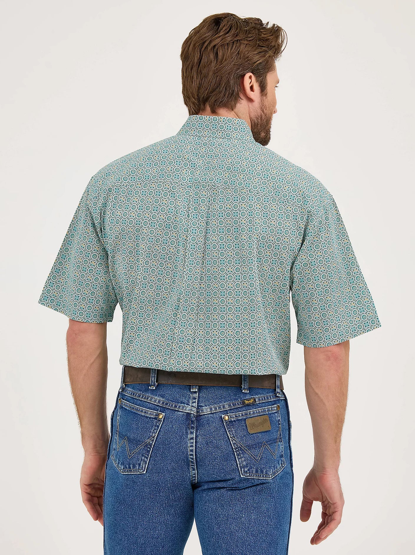 Wrangler George Strait Turquoise Inlay Short Sleeve Two Pocket Shirt