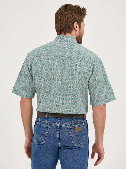 Wrangler George Strait Turquoise Inlay Short Sleeve Two Pocket Shirt