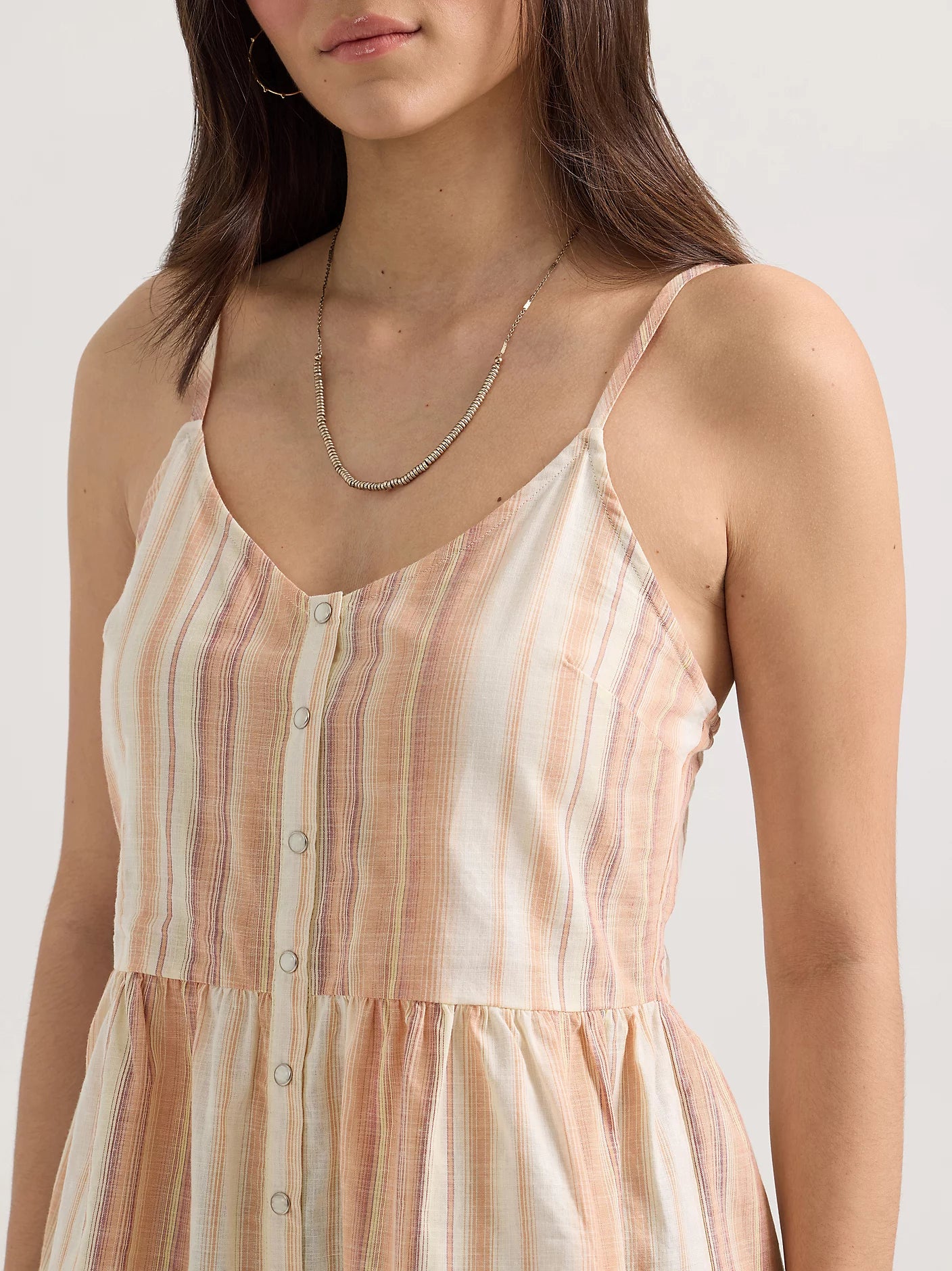 Wrangler Sandy Stripe Snap Front Peplum Tank