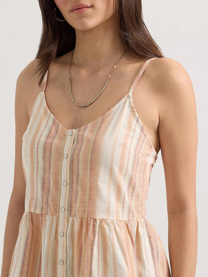 Wrangler Sandy Stripe Snap Front Peplum Tank
