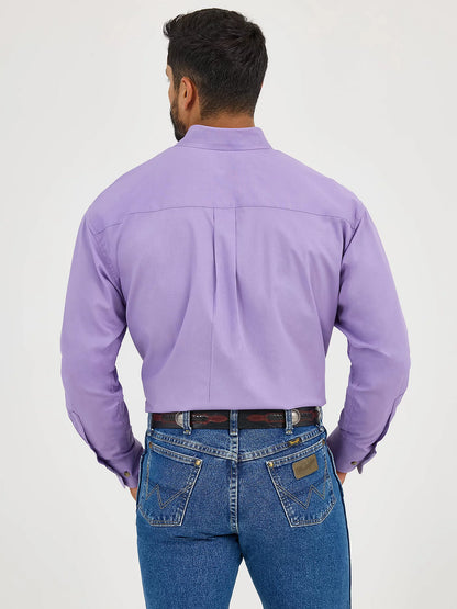 Wrangler George Strait Violet Solid One Pocket Button Down Shirt