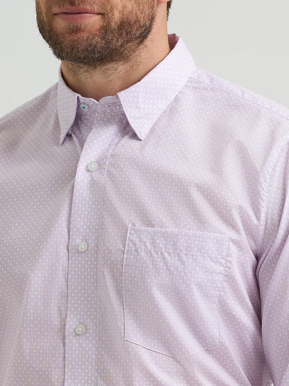 Wrangler Men's Cody Johnson Lilac Squares  Button Down Shirt