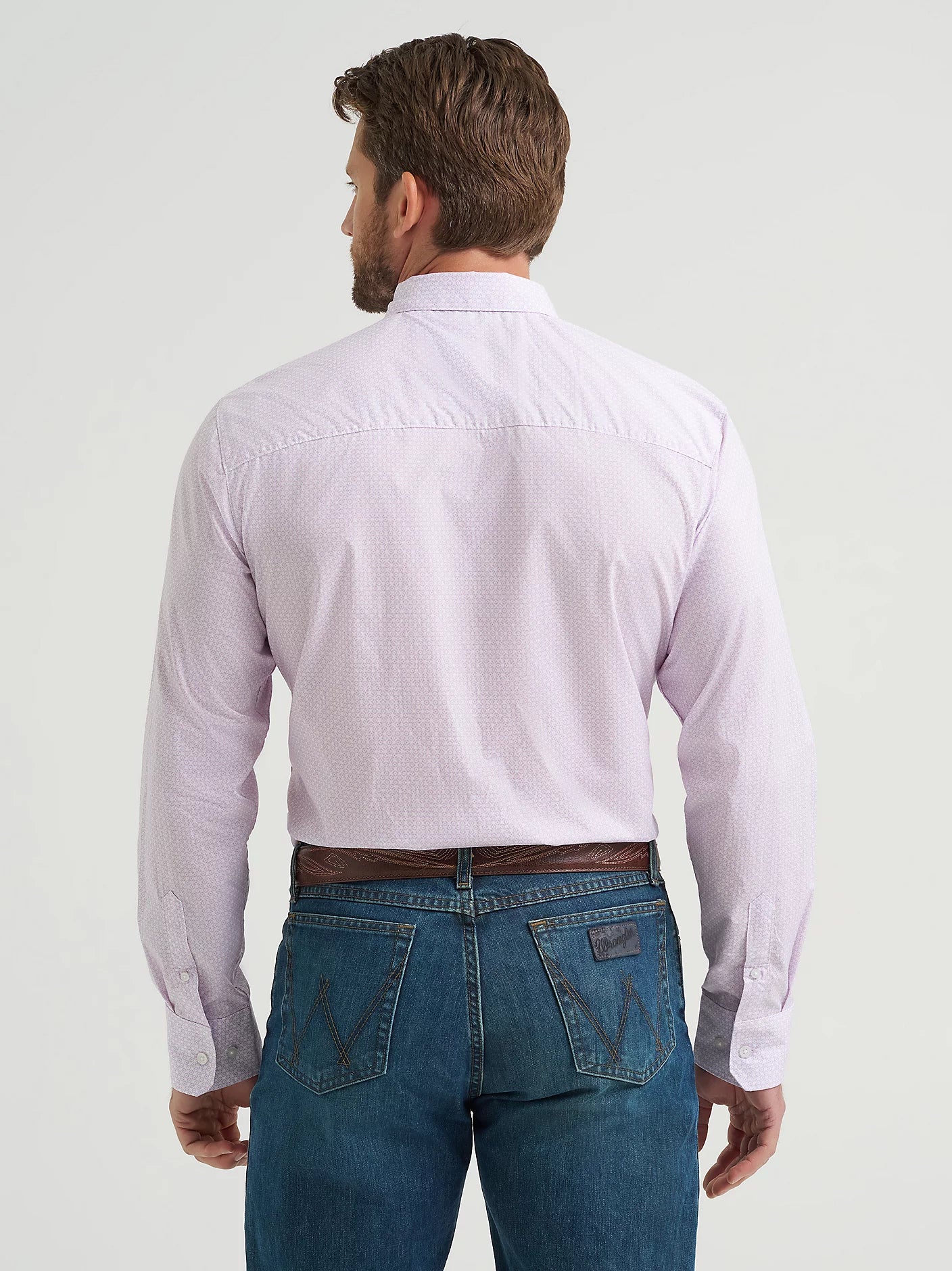 Wrangler Men's Cody Johnson Lilac Squares  Button Down Shirt