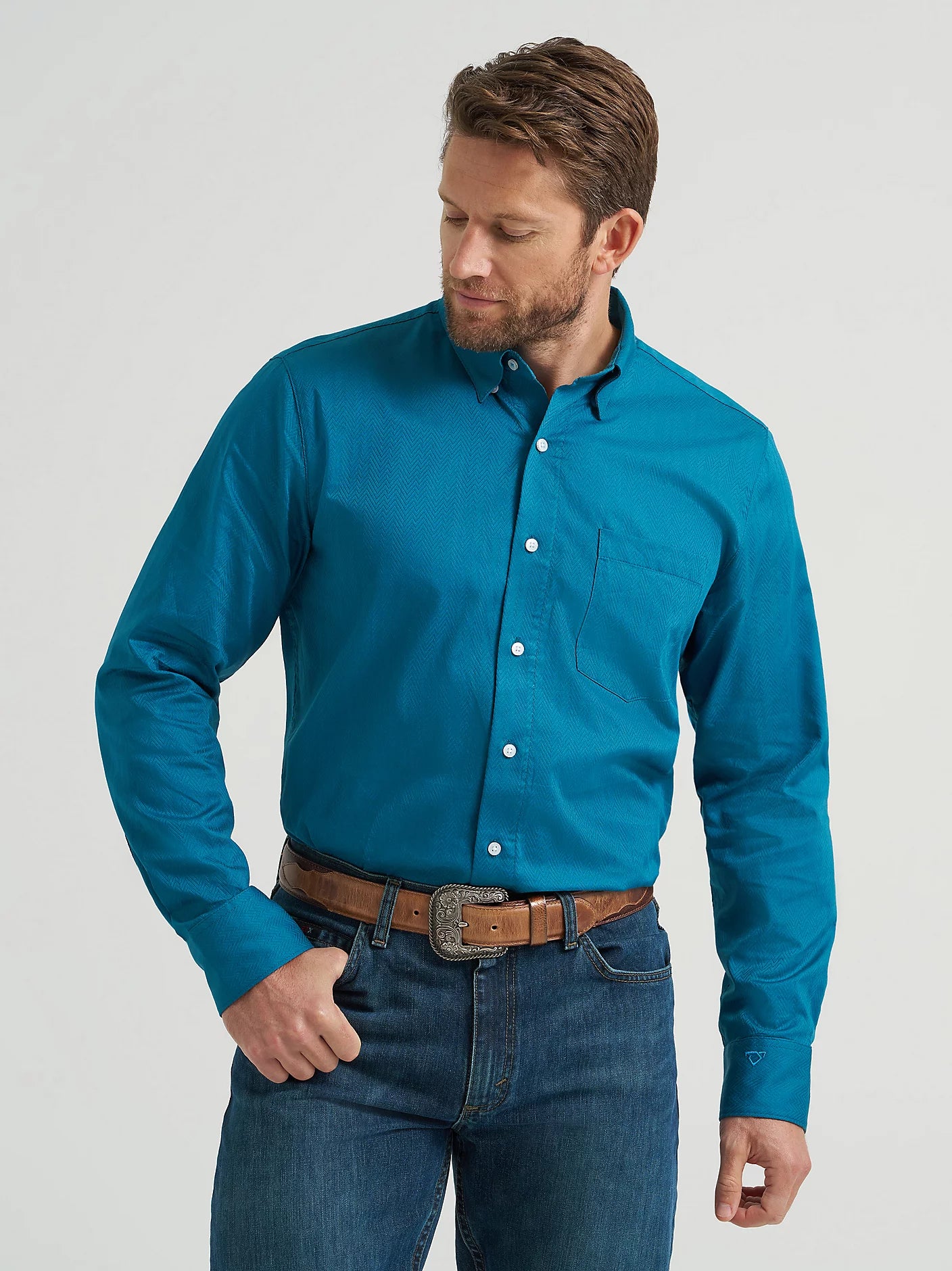 Wrangler X Cody Johnson Ink Chevron Button Down Shirt