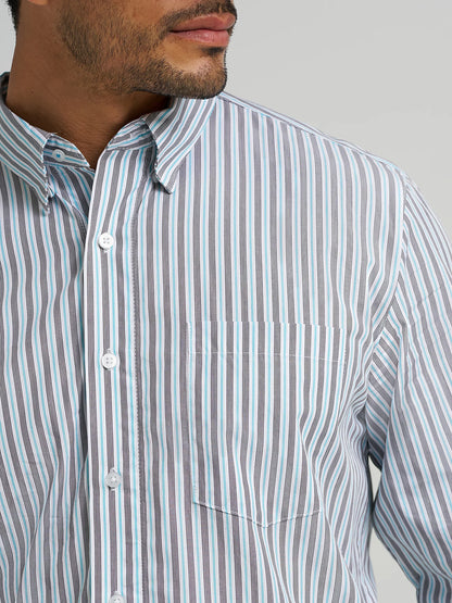 Men's Cody Johnson Blue Shadow Stripe Button Down Shirt