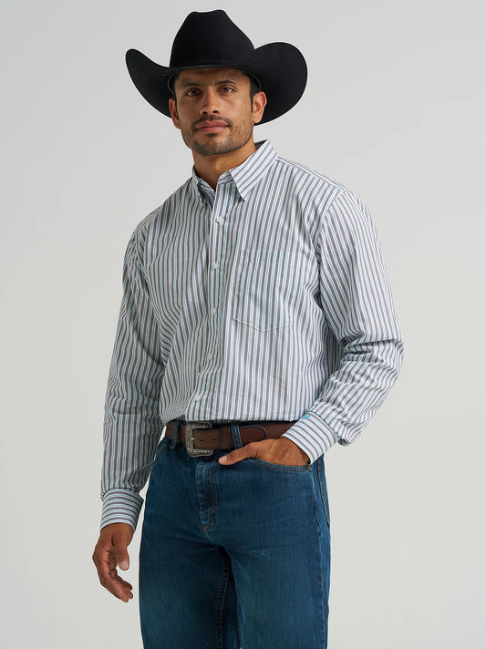 Men's Cody Johnson Blue Shadow Stripe Button Down Shirt