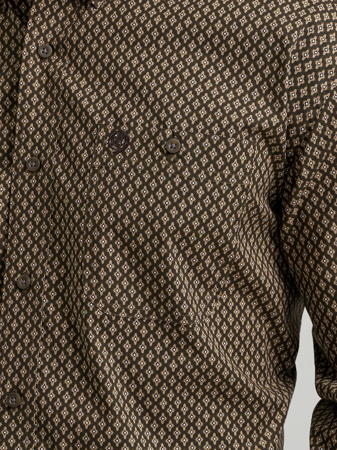 Wrangler George Strait Coffee Rhombi Long Sleeve Shirt