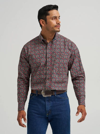 Wrangler George Strait Mallard Floral Long Sleeve Button Down Shirt