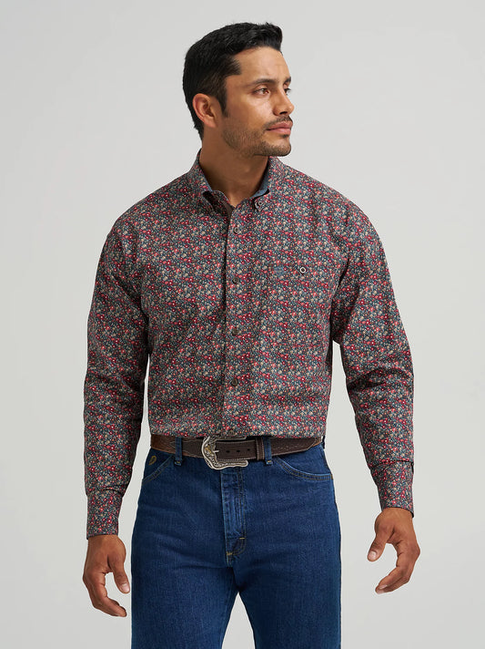 Wrangler George Strait Mallard Floral Long Sleeve Button Down Shirt