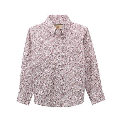 Wrangler Boy's Burgundy Paisley Classic Shirt