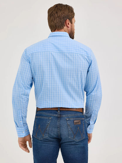 Wrangler Men's Cody Johnson French Blue Check Shirt