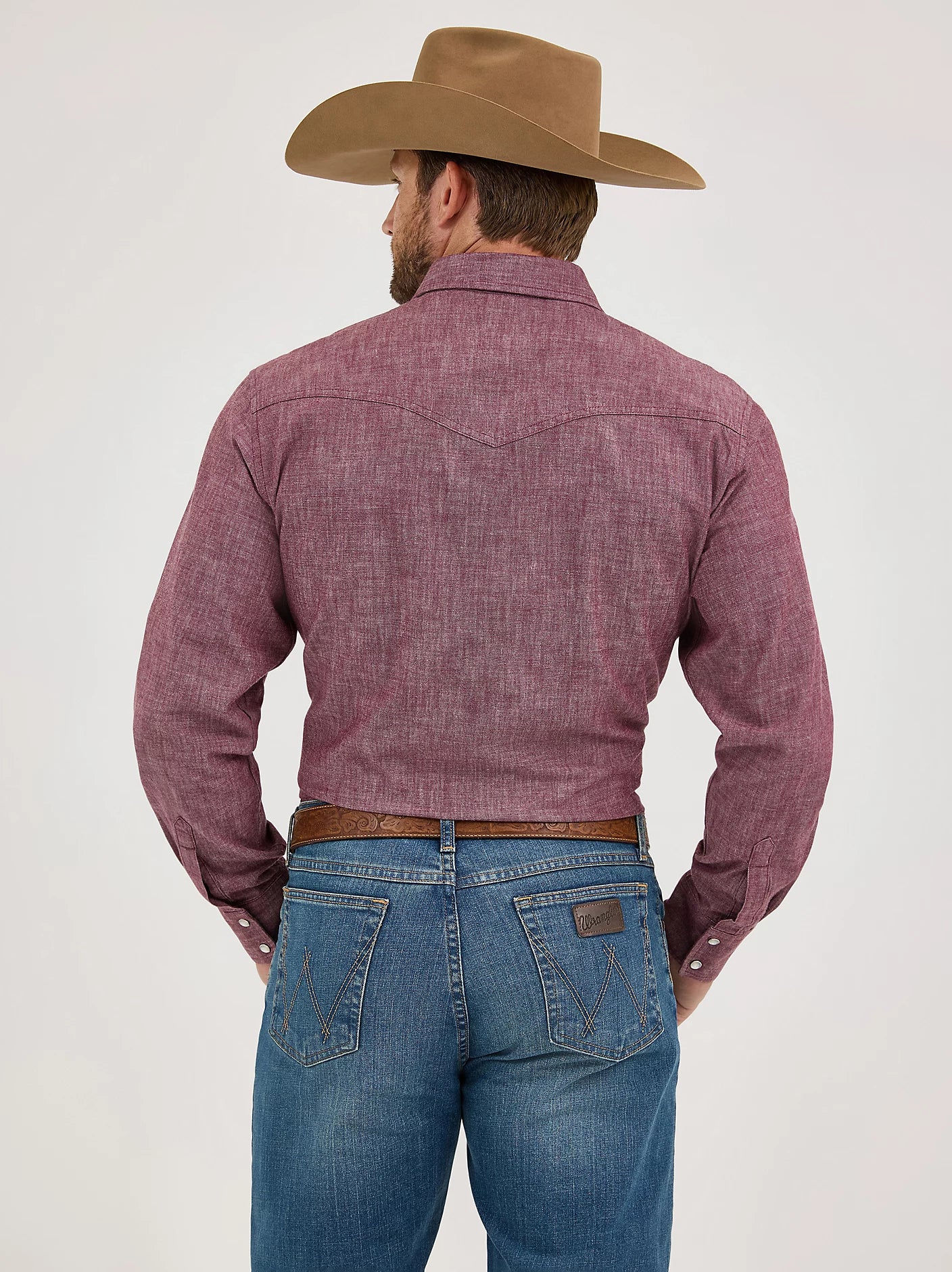 Wrangler Men's Cody Johnson Burgundy Two Pocket Snap Shirt