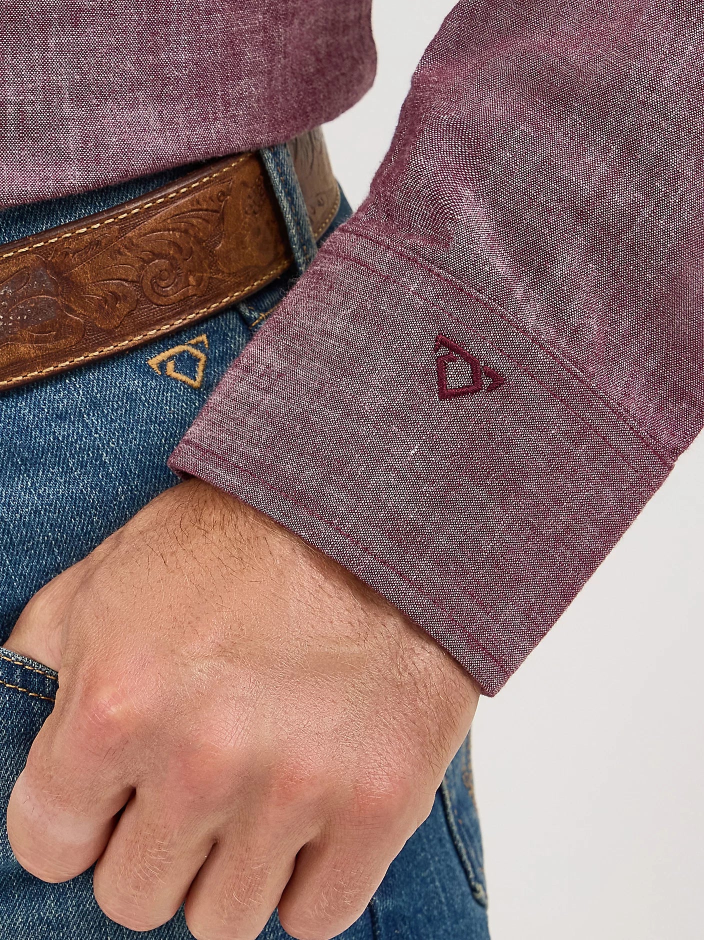 Wrangler Men's Cody Johnson Burgundy Two Pocket Snap Shirt