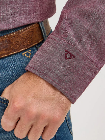 Wrangler Men's Cody Johnson Burgundy Two Pocket Snap Shirt