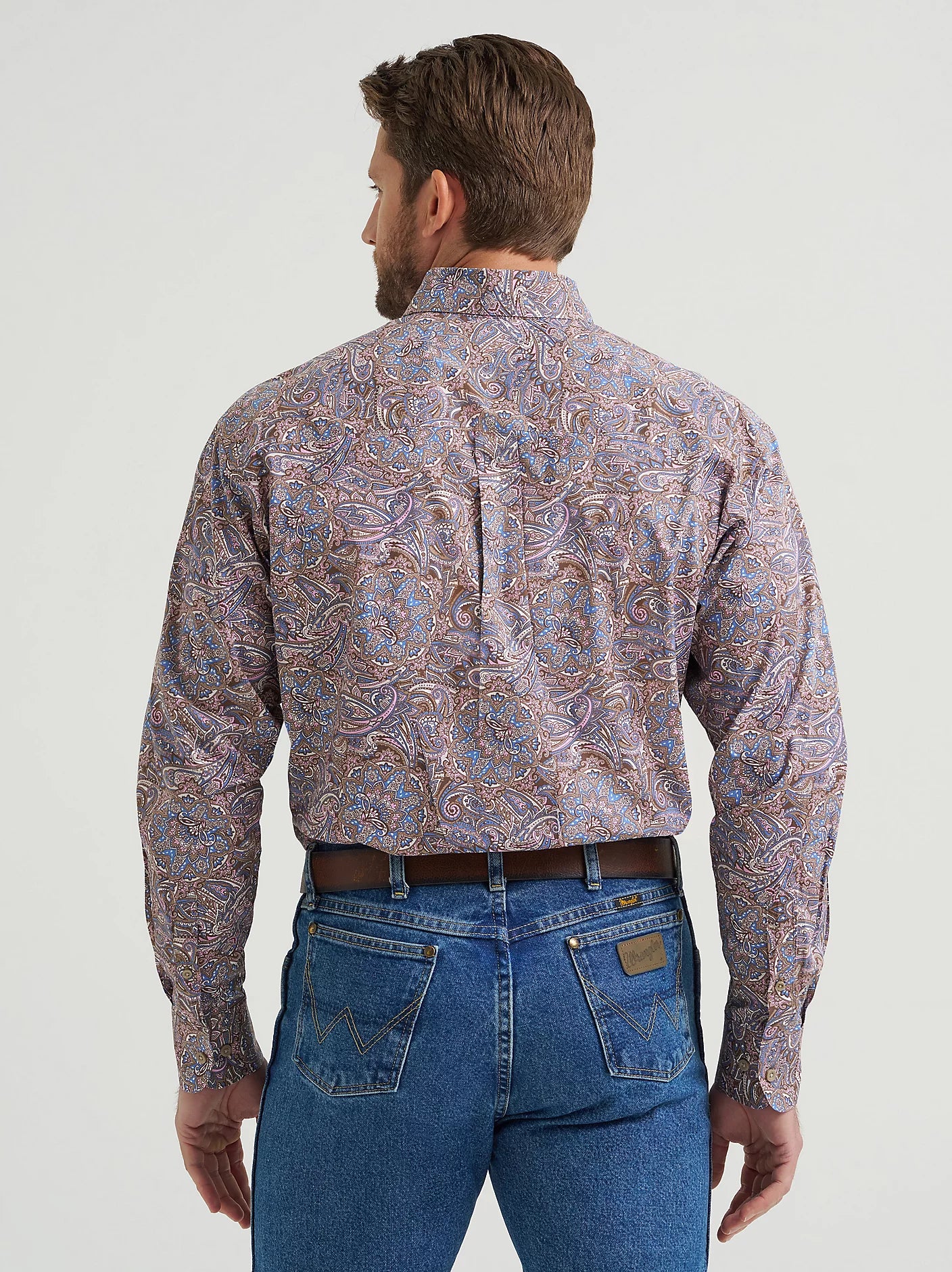 Wrangler George Strait Mauve Paisley Long Sleeve Shirt Corral Western Wear Wrangler George Strait Mauve Paisley Long Sleeve Shirt Corral Western Wear