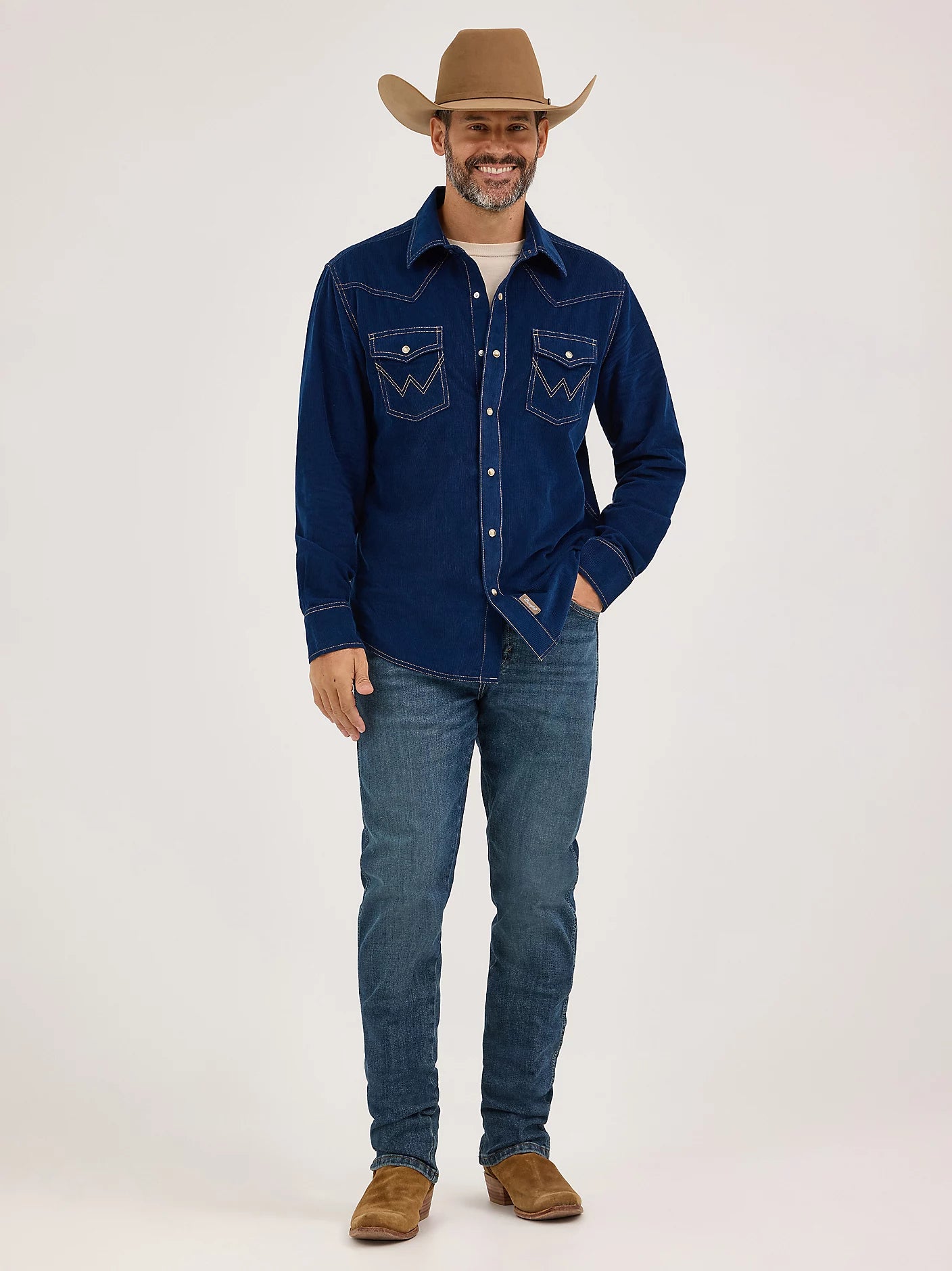 Wrangler Retro Premium Rich Navy Snap Shirt