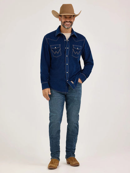 Wrangler Retro Premium Rich Navy Snap Shirt